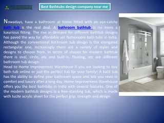 Best Bathtubs design company near me