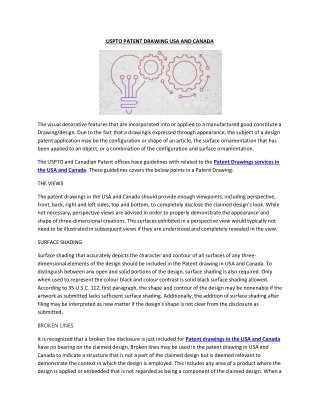 USPTO Patent Drawing USA and Canada