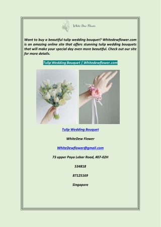 Tulip Wedding Bouquet  Whitedewflower.com