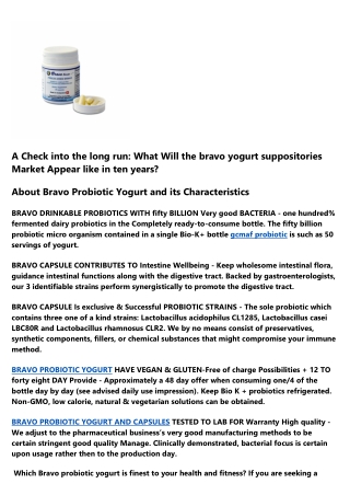 Why You Should Focus On Improving Bravo Yogurt Capsules