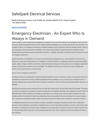 SafeSpark Electrical Services