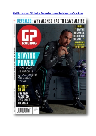Big Discount on GP Racing Magazine issued by MagazineCafeStore