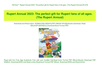 Pdf free^^ Rupert Annual 2023 The perfect gift for Rupert fans of all ages. (The Rupert Annual) [R.A.R]