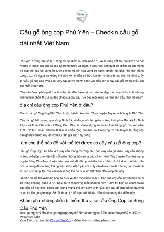 Cam Nang Chinh Phuc Cau Go Ong Cop Phu Yen Xuantien52hz