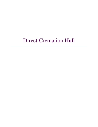 Importance of  Direct Cremation Hull