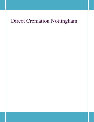 Benefits of Direct Cremation Nottingham