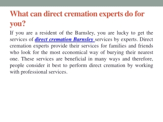 How to  Direct Cremation Barnsley
