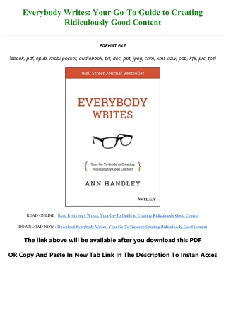 [PDF] Everybody Writes: Your Go-To Guide to Creating Ridiculously Good Content F