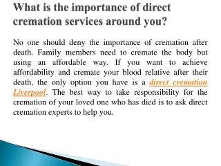 Why you need Direct Cremation Liverpool