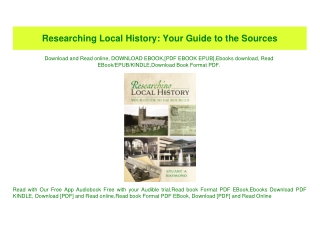 (READ-PDF!) Researching Local History Your Guide to the Sources PDF