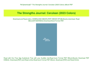 Pdf [download]^^ The Strengths Journal Cerulean (2023 Colors) eBook PDF