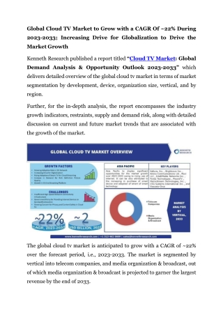 Cloud TV Market Size, Research & Analysis Pr