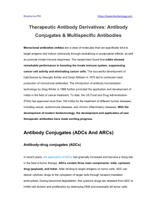 Therapeutic Antibody Derivatives Antibody Conjugates & Multispecific Antibodies