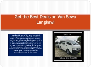 Get the Best Deals on Van Sewa Langkawi