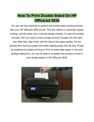 How to Print Double Sided On HP Officejet 3830 Printer? - 8 Steps