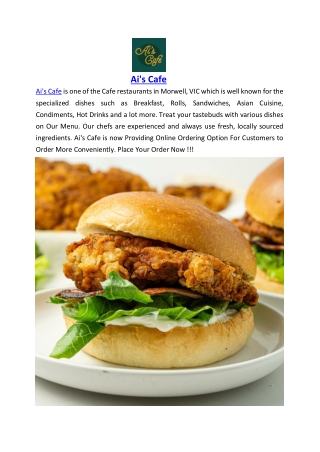 Up to 10% offer from Ai's Café Morwell – Order Now
