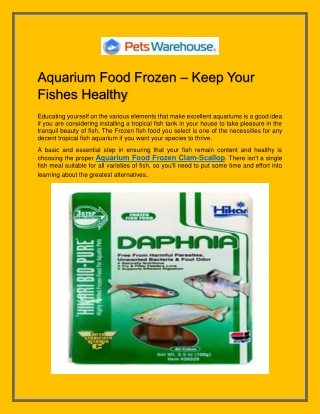 Aquarium Food Frozen Clam-Scallop - Buy Now