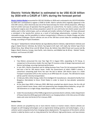 Electric Vehicle Market