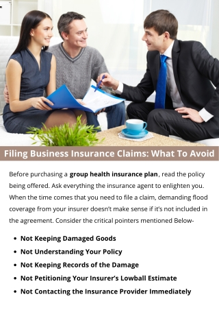 Filing Business Insurance Claims What To Avoid
