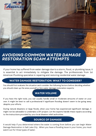 Avoiding Common Water Damage Restoration Scam Attempts