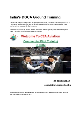 DGCA Ground Classes in india(delhi)