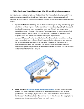 Why Business Should Consider WordPress Plugin Development