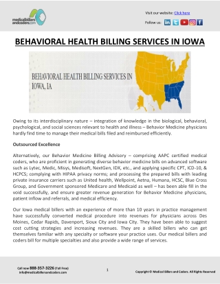 BEHAVIORAL HEALTH BILLING SERVICES IN IOWA