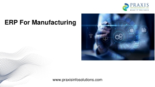 ERP For Manufacturing