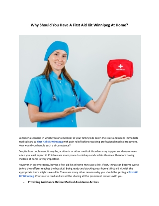 Why Should You Have A First Aid Kit Winnipeg At Home_ .docx
