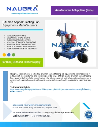 Bitumen Asphalt Testing Lab Equipments Manufacturers