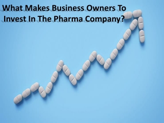 Investment requirements of your pharmaceutical franchise business