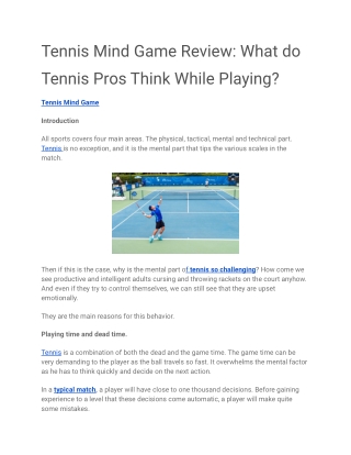 Tennis Mind Game Review_ What do Tennis Pros Think While Playing_