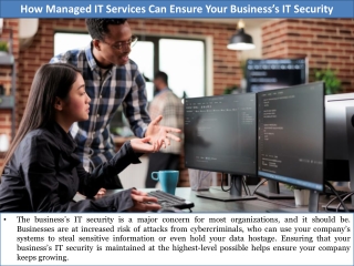 How Managed IT Services Can Ensure Your Business IT Security
