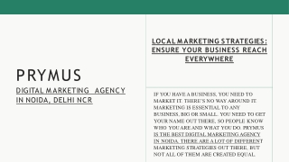 Local Marketing Strategies Ensure Your Business Reach Everywhere