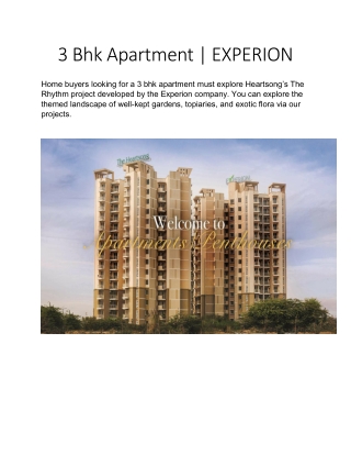 3 Bhk Apartment | EXPERION