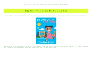 {Read Online} Lily Grace Goes to the Zoo Coloring Book (Epub Kindle)