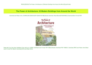 READ [EBOOK] The Power of Architecture 25 Modern Buildings from Around the World (Epub Kindle)