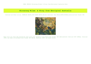 READ [EBOOK] Birrarung Wilam A Story from Aboriginal Australia Book