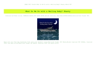 [READ PDF] Kindle What Do We Do with a Wailing Baby Shanty eBook PDF