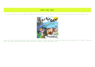 (READ-PDF!) Just Say Gay! (READ PDF EBOOK)