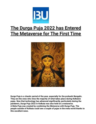 The Durga Puja 2022 has Entered The Metaverse for The First Time