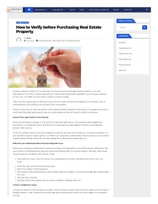 How to Verify before Purchasing Real Estate Property