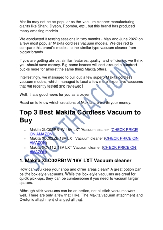 Which Is the Best Makita Cordless Vacuum to Buy?