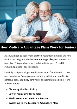 How Medicare Advantage Plans Work for Seniors