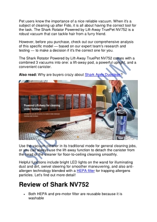 Shark NV752 Review