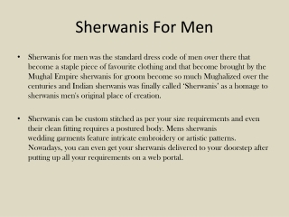 Sherwanis For Men