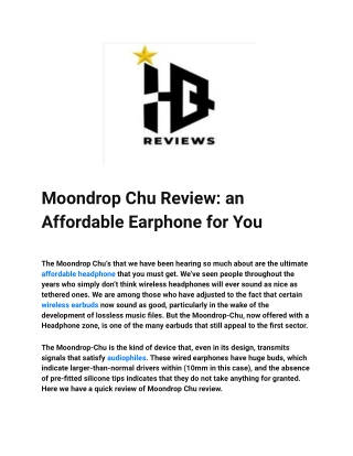 Moondrop Chu Review_ an Affordable Earphone for You