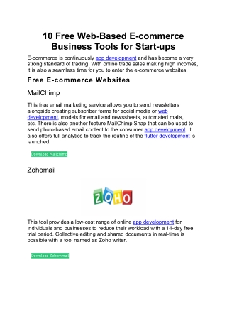 10 Free Web-Based E-commerce Business Tools for Start-ups