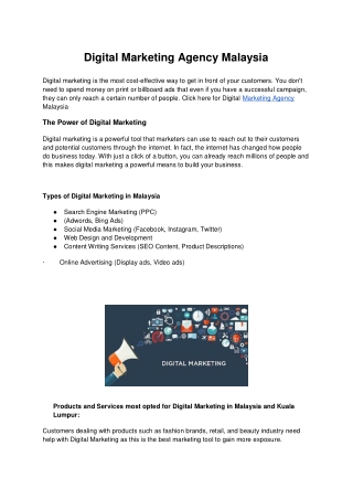 Digital Marketing Agency Malaysia
