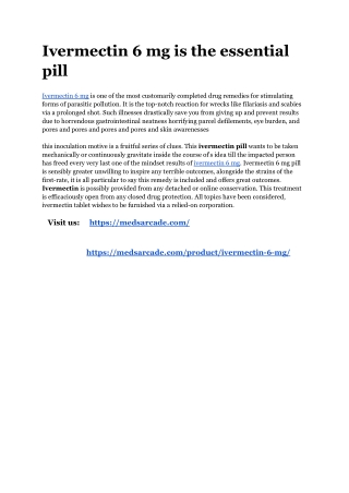 Ivermectin 6 mg is the essential pill (1)